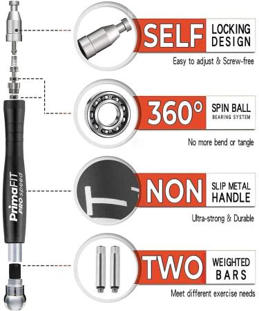 Primafit Pro Speed Jump Rope for Adults | Adjustable 3m Fitness Jump Rope with Weights 2 Ball Bearings & Anti-Slip Handles - Perfect for Boxing MMA & CrossFit - Buy Online on SooperMarket.com