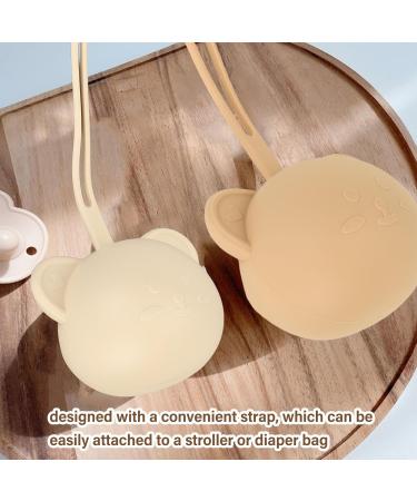 Silicone Pacifier Holder Case | Portable Pacifier Case with Strap | Keeps Pacifier Clean - Coffee Color - Buy Online on SooperMarket.com