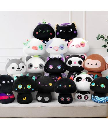 Mewaii 14'' Soft Purple Big Eyed Cat Mushroom Pillow Stuffed Animal Plush - Cuddly Cat Plush Toy for Kids - Buy Online on SooperMarket.com