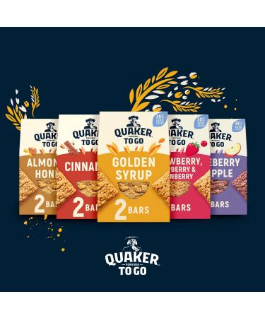 Quaker Porridge To Go Breakfast Bar Golden Syrup 2 x 55g (Case of 6) - Pack of 1 | Delicious and Convenient Breakfast Bars - Buy Online on SooperMarket.com