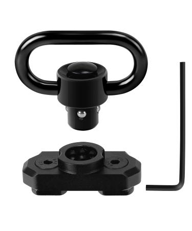 REERON 2 Point Sling & Mloc Sling Mount - Adjustable Extra Long Two Point Traditional Rifle Sling with 2 Pack 1.25" QD Sling Swivels Mounts for M Lock Rail System 1 Pack Fixed Sling Mount