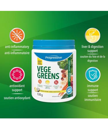 Progressive Vegegreens Pineapple Coconut Flavour 530 g Anti-Inflammatory plus Liver & Digestion Support Pineapple Coconut 530 g - Buy Online on SooperMarket.com