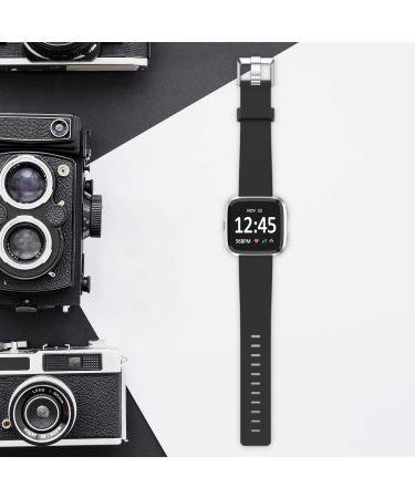 Fitbit Versa 2/Versa Lite Sport Band - Classic Soft Silicone Replacement Wristband - Black - Large - Buy Online on SooperMarket.com