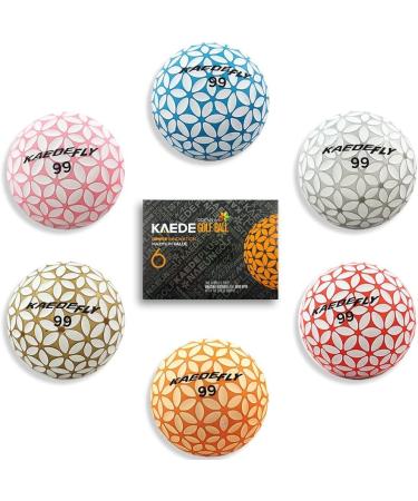 Kaede 2 Tone Colored Golf Balls (6-Pack) - Fly Distance Technology - Buy Online on SooperMarket.com