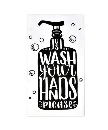 100 Bathroom Etiquette Guest Napkins Disposable Paper Pack Just Wash Your Hands Please Dinner Hand Napkin for Powder Room Wedding Holiday Anniversary Birthday Party Bridal Baby Shower Decorative Towel