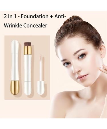 2 in 1 Foundation Anti-Wrinkle Concealer Heykomi 2 In 1 - Foundation Full Coverage Foundation Long Lasting Anti-Wrinkle Concealer for All Skins(03#Natural color 2pcs) - Buy Online on SooperMarket.com