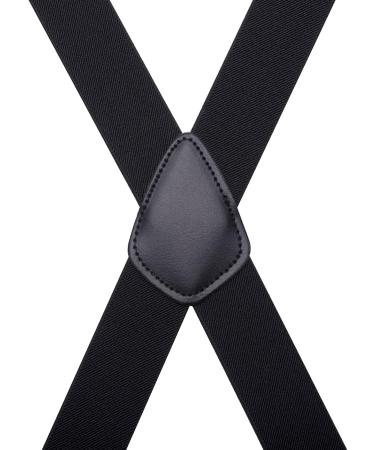 Gunsound Suspenders for Men & Women - Adjustable Elastic 3.5cm Wide X-Shape 4 Strong Clips Black - International Shipping Available - Buy Online on SooperMarket.com