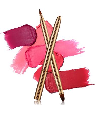 WLLHYF Professional Double Sided Retractable Lip Brush - Portable Travel Lip Makeup Applicator for Women and Girls (Gold) - Buy Online on SooperMarket.com