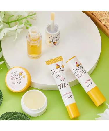 Lip Care Lip Balm Set - Honey Milk Moisturizing And Plump Lipbalm Set - Lip Hydration Exfoliating Minimizing Lip Lines Brightening Lip Repair - Lip Scrub Lip Balm Lip Oil Lip Mask - Buy Online on SooperMarket.com