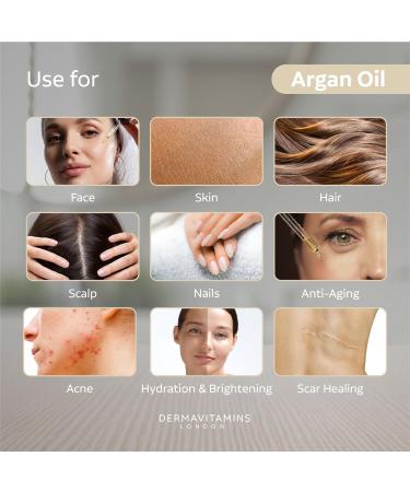 Dermavitamins 100% Pure Argan Oil - 10ml | Natural Moisturizer for Hair, Skin & Nails - Buy Online on SooperMarket.com