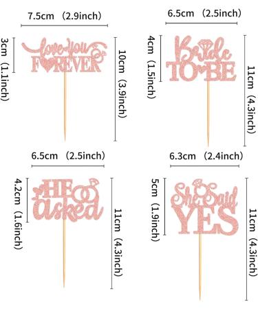 Cyodoos 24 Pcs He Asked She Said Yes Cupcake Toppers Cake Picks for Wedding Engagement Party Cake Picks for Wedding Bridal Shower Party Cake Decorations Rose Gold Rose Gold3 - Buy Online on SooperMarket.com