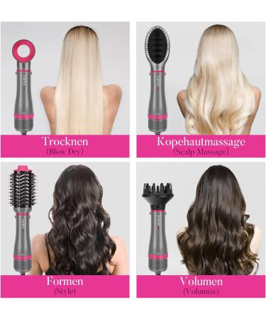 PARWIN PRO BEAUTY 4 in 1 Hair Dryer Brush Set with Ionic Care Technology - Hot Air Styler for Hair Styling - 1000 Watts - Gray - Buy Online on SooperMarket.com