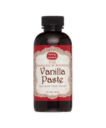 Spicy World Madagascar Bourbon Pure Vanilla Paste 4 Oz - The Paste That Pours! 4 Fl Oz (Pack of 1)