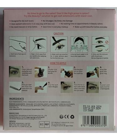 DIY Lash Extension Kit 20D Faux Mink Cluster Lashes 0.05 Curl 8mm-15mm Eyelash Glue Remover and Tweezers - Buy Online on SooperMarket.com