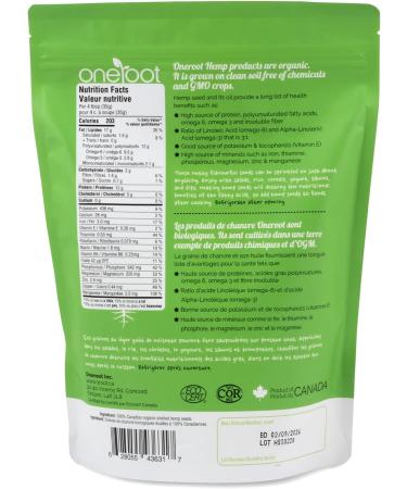 ONEROOT Organic Raw Shelled Hemp Seeds (Hemp Hearts) Non-GMO Gluten Free Plant-Based Protein Omega-3 Omega-6-1kg (2 Pack) - Buy Online on SooperMarket.com