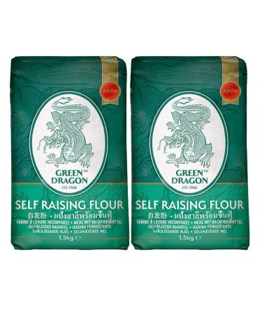 Green Dragon Thai Self Raising Flour for Baking 1.5kg (Pack of 2)