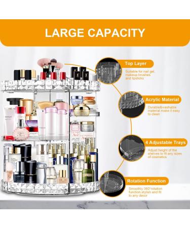 360 Degree Rotating Makeup Organizer | 7 Adjustable Layers | Large Capacity Cosmetic Storage - Buy Online on SooperMarket.com