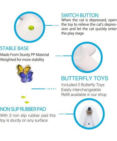 All For Paws Interactive Cat Toy - Butterfly with 2 Replacement Wings | Engaging Indoor Play for Cats - Buy Online on SooperMarket.com