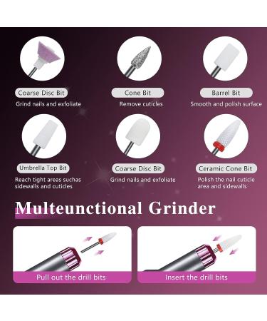 Portable Cordless Electric Nail Drill - Rechargeable Machine for Acrylic, Gel, and Natural Nails - Manicure Pedicure Tool in Gray - Buy Online on SooperMarket.com