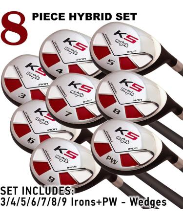 Senior Single Length Mens Majek Golf All Hybrid Complete Set - 8 Right Handed Utility Clubs - Senior Flex - Buy Online on SooperMarket.com