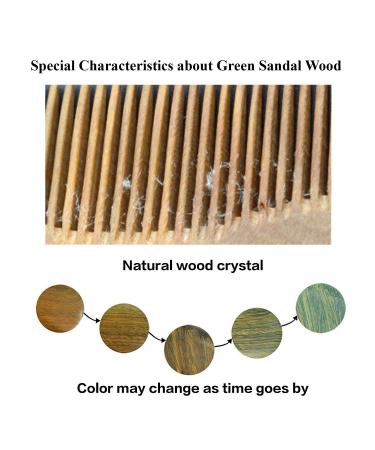 OneDor Handmade 100% Natural Green Sandalwood Wide Tooth Hair Comb - Anti-Static Wooden Detangler with Sandalwood Scent - Buy Online on SooperMarket.com