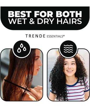 Trende Essentials Wide Tooth Comb - Heat Resistant Detangler for Curly Hair - Black - Buy Online on SooperMarket.com