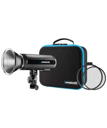 Westcott FJ200 Round Head Pocket Strobe with 1.3 sec. Recycle Time, TTL, HSS and Includes Tilter Bracket, 30-Degree Honeycomb Grid with Gel Clip and Travel Case