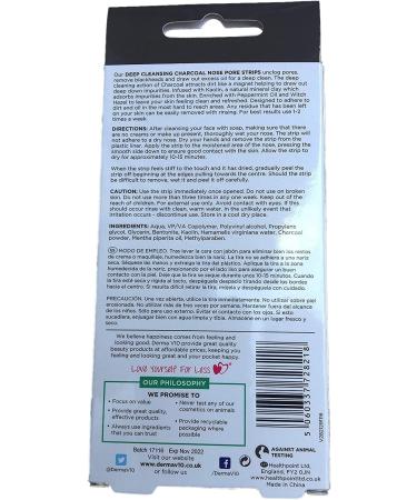 Derma V10 Charcoal Nose Pore Strips - Deep Cleansing (Pack of 6) - Buy Online on SooperMarket.com