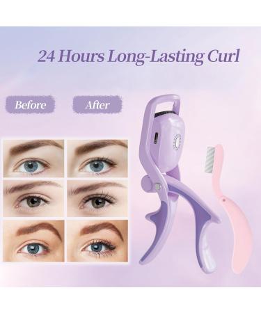 Denabuty Heated Eyelash Curler - Rechargeable Electric Curler with 3 Modes & Silicone Comb for Long-Lasting Natural Curls | Portable Professional Beauty Tool - Buy Online on SooperMarket.com