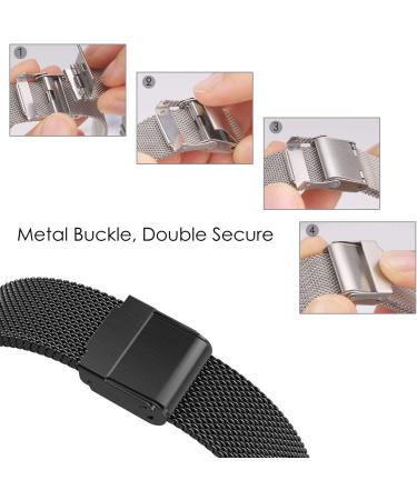 ViCRiOR Black Stainless Steel Mesh Band for Amazfit GTS/Bip - Quick Release Replacement Bracelet - Buy Online on SooperMarket.com