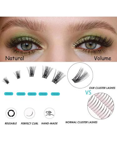 SISILILY Individual Cluster Lashes 60 Pcs Kit - Reusable 3D Eyelash Extensions in C CC D Curl - with Eyelash Glue - 10/12/14/15/16mm Length - DM14 - Buy Online on SooperMarket.com