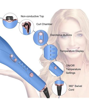 Rehomy Auto Rotating Curling Wand Hair Curler with 1 Rotating Barrel & 4 Temps & 3 Timer Auto Shut-Off for Hair Styling - Buy Online on SooperMarket.com