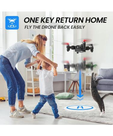 Holy Stone HS190 Foldable Mini Nano RC Drone for Kids - Portable Pocket Quadcopter with Altitude Hold, 3D Flips, Headless Mode - Easy to Fly for Beginners - Black - Buy Online on SooperMarket.com
