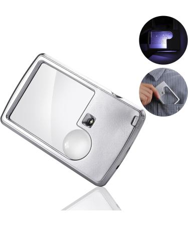 Premium 6X 3X Pocket Magnifying Glass with Light Small Lighted Magnifiers for Kids Seniors Reading Fine Prints Handheld Magnafining Glasses Magnify Glass with Protective Sleeve - Buy Online on SooperMarket.com