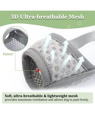 Breathable Dog Muzzle for XXS to XXL Adjustable Muzzles for Chihuahua Beagle & Golden Retriever | Prevent Biting & Chewing - Buy Online on SooperMarket.com