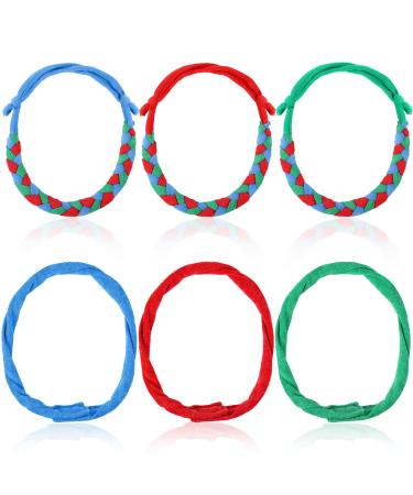 6 Pieces Fabric Chewy Necklace Clear Chew Necklace Baseball Chew Necklace Sensory Fabric Necklaces Chew Bands for Boys Girls Decorations Red Blue Green