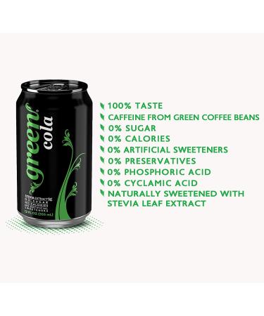 Green Soft Drinks Variety pack  Five different variants with No added Sugar  Naturally Sweetened with 100% Stevia Leaf Extract  Carbonated Soda with real juice  Pack of 6 cans - Buy Online on SooperMarket.com