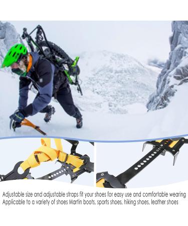 Amarine Made Anti-Slip Ice Crampons for Men Women - 10 Teeth Stainless Steel Snow Grips for Hiking & Climbing - Buy Online on SooperMarket.com