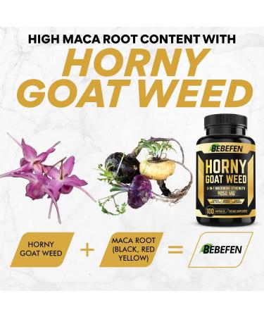 Horny Goat Weed Capsules 9050mg with Maca, Tribulus Terrestris, Tongkat Ali - Energy & Strength Support - 100 Capsules - Buy Online on SooperMarket.com