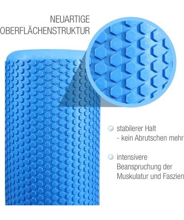 High Pulse Fascia Roll - Pilates Foam Roller with Fitness Band & Free Poster | 43 cm - Ideal for Muscle Strength & Fascia Massage - Buy Online on SooperMarket.com