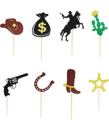 Arthsdite 24Pcs Cowboy Cupcake Toppers HorseShoe Cowboy Hats Boots Cupcake Picks Star Gun Cactus Cupcake Picks Western Theme Baby Shower Birthday Party Cake Decorations Supplies - Buy Online on SooperMarket.com