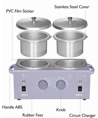 WENMILY Double Wax Warmer Kit for Hair Removal - 2 * 500ML Pots with Wax Beans, Sticks, and Strips - Buy Online on SooperMarket.com