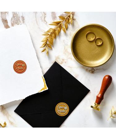 CRASPIRE You're Invited Wax Seal Stamp Invited Vintage Sealing Wax Stamps Retro 25mm Removable Brass Seal Stamp with Wood Handle for Wedding Invitations Envelopes Valentine's Day Craft Adhesive Waxing 25mm-you're Invited - Buy Online on SooperMarket.com