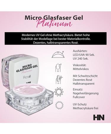 HN Hollywood Nails PLATINUM Microfiber Gel - Ros - 10g Builder UV Gel with Glass Fibers | Best International Shipping - Buy Online on SooperMarket.com