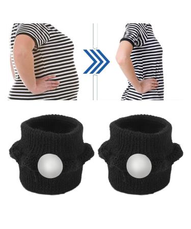 Acupressure Bracelet - 2 Travel Sickness Bands for Nausea & Dizziness Relief | Black Nylon - Buy Online on SooperMarket.com