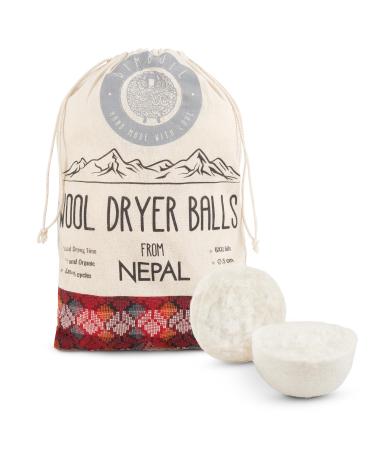 DimBull Wool Tumble Dryer Balls for Laundry - 6 XXL Organic Merino Sheep Wool Dryer Balls Handmade in Nepal | Reusable Fabric Softening Drying Balls for Tumble Dryer Reduces Drying Time | 7.5cm 60g.