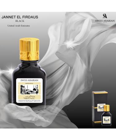 Swiss Arabian Jannet EL Firdaus Black - Luxury Products From Dubai - Long Lasting Perfume Oil for Unisex - Blend of Apricot Orris Vanilla and Musk - Perfect for Date Night or Evening Out - 0.3 oz 0.3 Fl Oz (Pack of 1) Citrus - Buy Online on SooperMarket.com