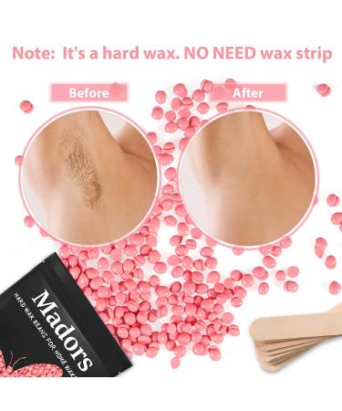 Madors 1lb Hard Wax Beads Kit with Applicator Sticks - Hair Removal Wax Beans for Full Body - Pink Wax Melt Warmer - Buy Online on SooperMarket.com