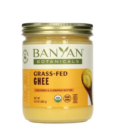 Banyan Botanicals Grass-Fed Ghee Original Cultured Organic Ghee (Clarified Butter) Tasty Oil & Butter Alternative for Cooking & Baking 13.4 oz Non-GMO Gluten Free Vegetarian 13.4 fl oz