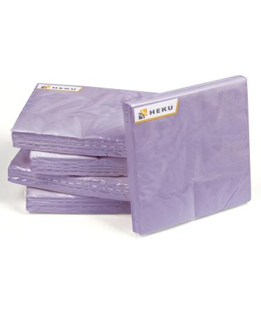 HEKU 100 Single-Colored Napkins - 3-Layer 33x33cm | Stylish & Highly Absorbent - 5-Pack for Events & Gastronomy | Lilac - International Shipping Available - Buy Online on SooperMarket.com